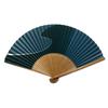 Hanakanzashi Folding Premium Paper Fan with Japanese Navy and Flowing Water Size 82 Men's Fan, 21.5cm, Pattern, Blue-Gray, Blue, Blue, Design,