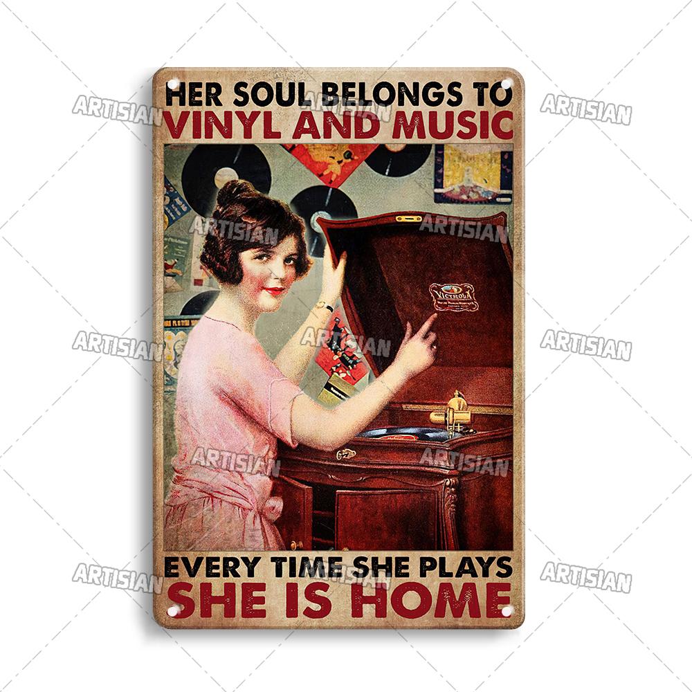 Классические виниловые пластинки настенная тарелка винтажная музыка металлическая жестяная вывеска настенное искусство металлический плакат мужская пещера кафе клуб индустриальный декор