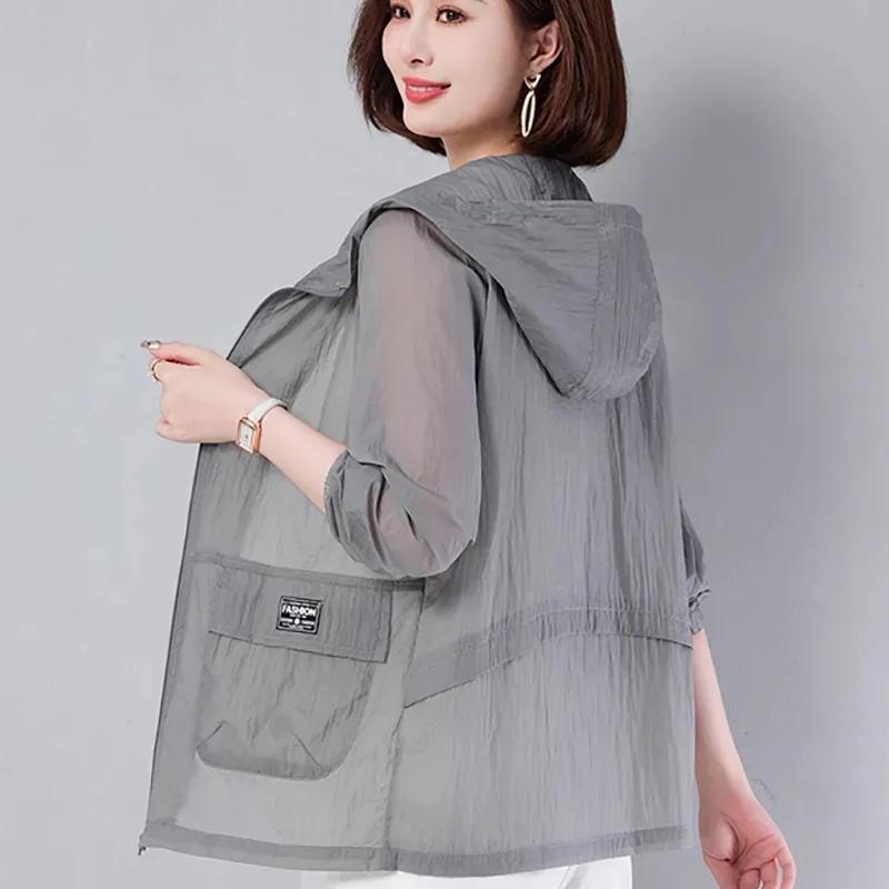 Women's Summer Loose Short Sunscreen Solid Color Thin Section Commuter Jacket