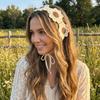 Turban Pastoral Style Headscarf Colorful Knitted Hair Band Flowers Hairband  Clothing Accessories