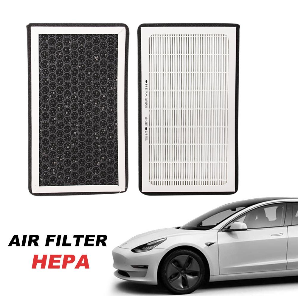 For Tesla Model 3 Model Y 2017-22 Air Filter HEPA 2Pack With Activated Carbon Tesla Air Conditional Replacement Cabin Air Filter