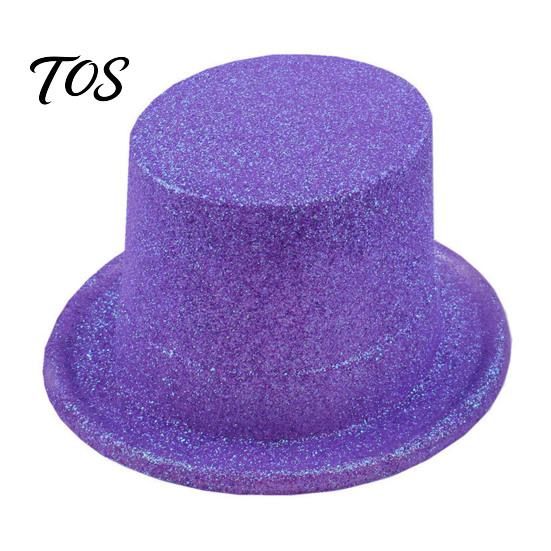 Shiny Circus Clown Hat for Shows Top Hats, Glitter Adult Kids, Colorful Magician Hat, Victorian Dress Up Christmas Decorative Themed Events