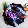 Game Fighter In Action Automatic Folding Umbrella - 8-Rib Travel Umbrella with Auto Open/Close & Portable, Gift for Christmas, Birthdays