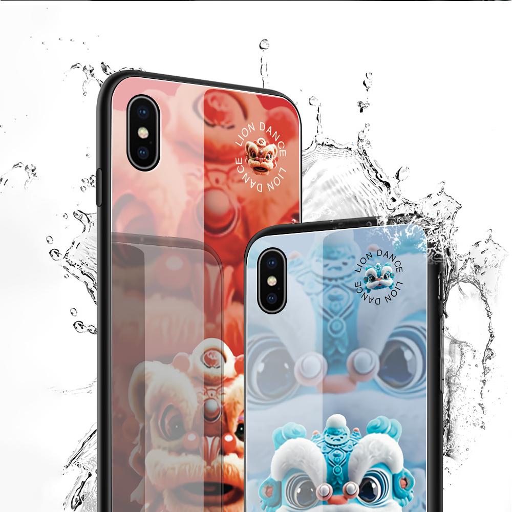 Чехол для телефона из закаленного стекла для iPhone 11 12 13 14 15 16 17 Redmi 10 12 14C Note10 Note14 Xiaomi 11Lite PocoC75 Мягкий край Ударопрочный Гладкий чехол