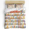 Книжная полка Библиотека Книга Принт Комфортный Пододеяльник Наволочка Домашний Текстиль Покрывало Мальчик Ребенок Подросток Девочка 3 шт. Комплект Постельного Белья