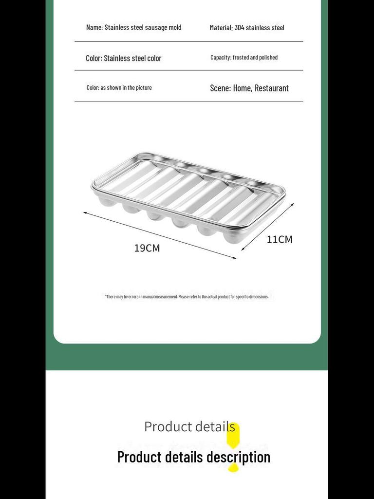 304 Stainless Steel Sausage Mold for Baby Food, Steamed Cake, and Kitchen Use