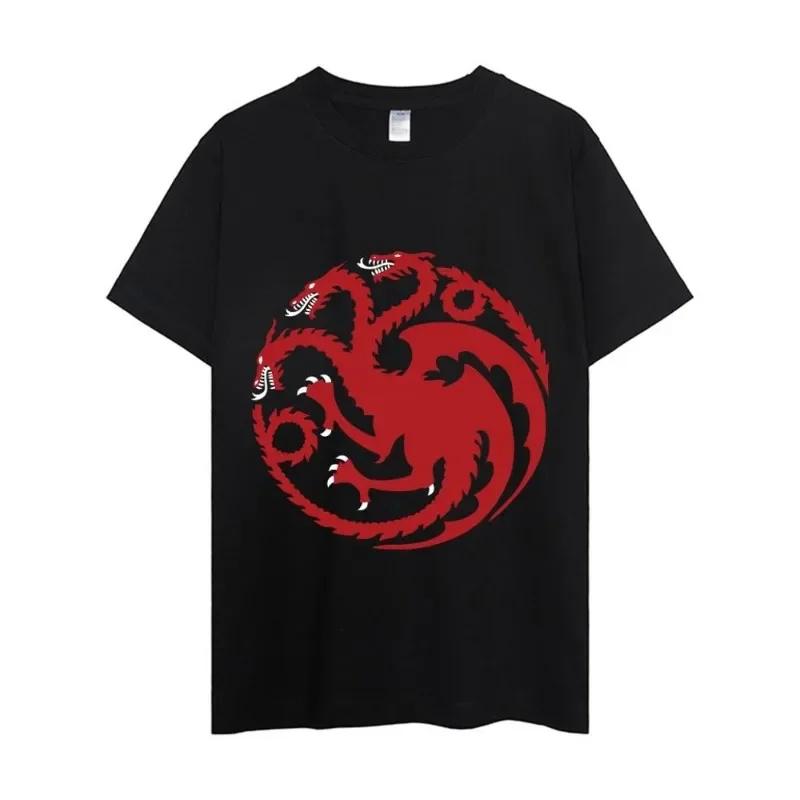 House of the Dragons T Shirt Men Couple Combination Clothes Short Sleeve Collar Fashion Woman Cotton#Color