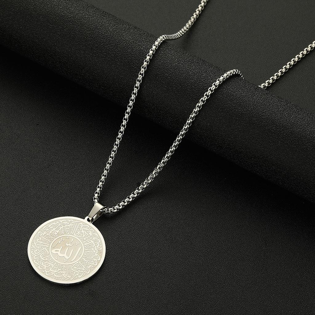 Fashion Personality Symbol Stainless Steel Men Pendant Item Popular Calligraphy Necklace for Party Accessories