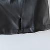 Silver PU Leather Skirt Women Y2k Sexy Slim Female Clothing Gothic V High Waist Slit Casual Short Skirts Streetwear