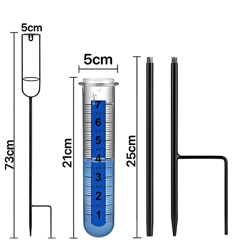 Регулируемый цифровой дождемер из кованого железа для сада и патио
