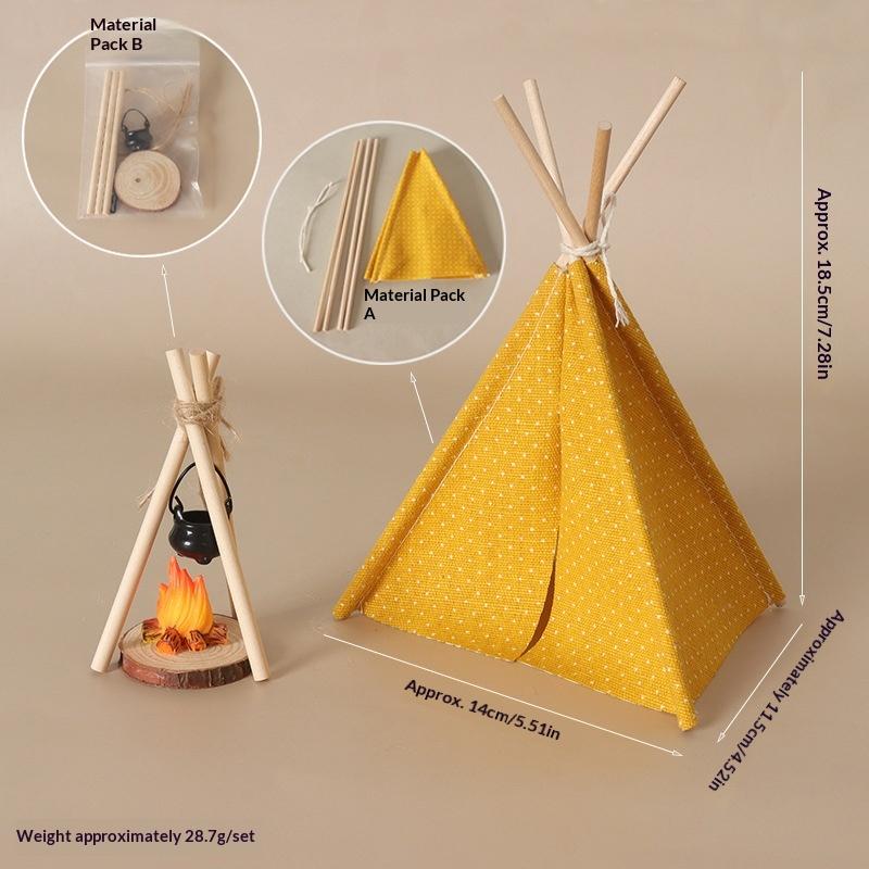 1:12 Miniature Camping Tent Model Simulated Outdoor Tent Dollhouse Scene Decoration Small Toy Accessories