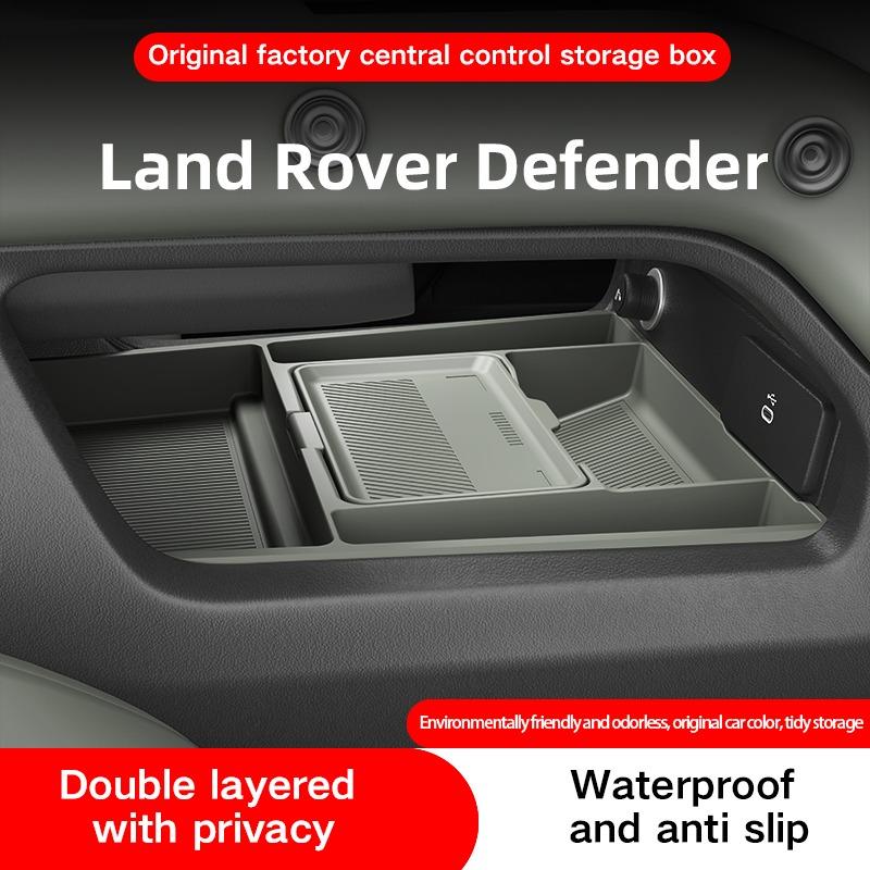 Для Land Rover Defender 2025 2026 Центральная консоль Органайзер для хранения Двухъярусный Водонепроницаемый Противоскользящий Автомобильный органайзер с крышкой для конфиденциальности