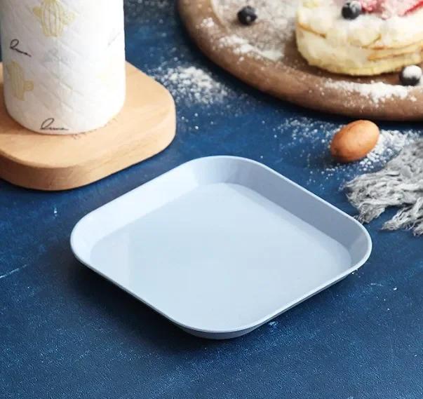 Home Creative Square Plate Set Deep and Thick Bone Spitting Plate Fruit Plate Restaurant baby plate