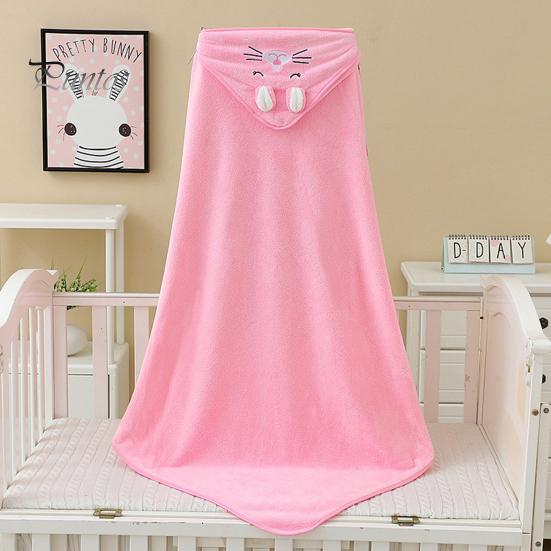 Детское банное полотенце, декор с вышивкой в ​​виде животных, мягкая микрофибра, хорошо впитывающее пеленание для новорожденных, впитывающая пот накидка, накидка для сушки тела