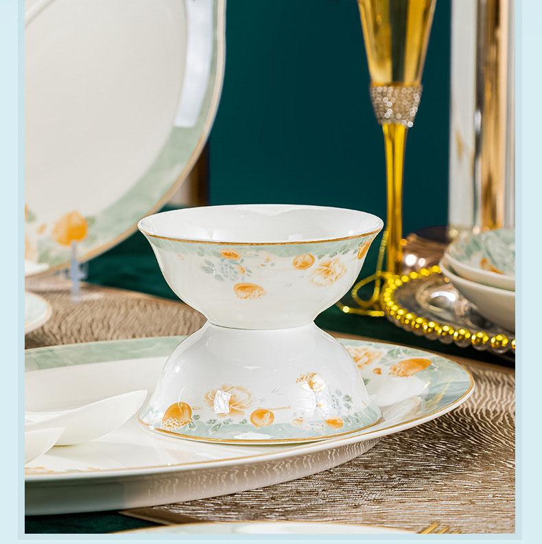 Ceramic Tableware Spare Parts Season to Run Series Glazed Bone China a Group of Ten 4.5-inch Tall Bowl