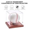 Baseball Display Case (2 Pieces) This Is a Baseball Display Case with a Sturdy Wooden Base That Is a Clear Cube Tennis Ball Holder That Requires No