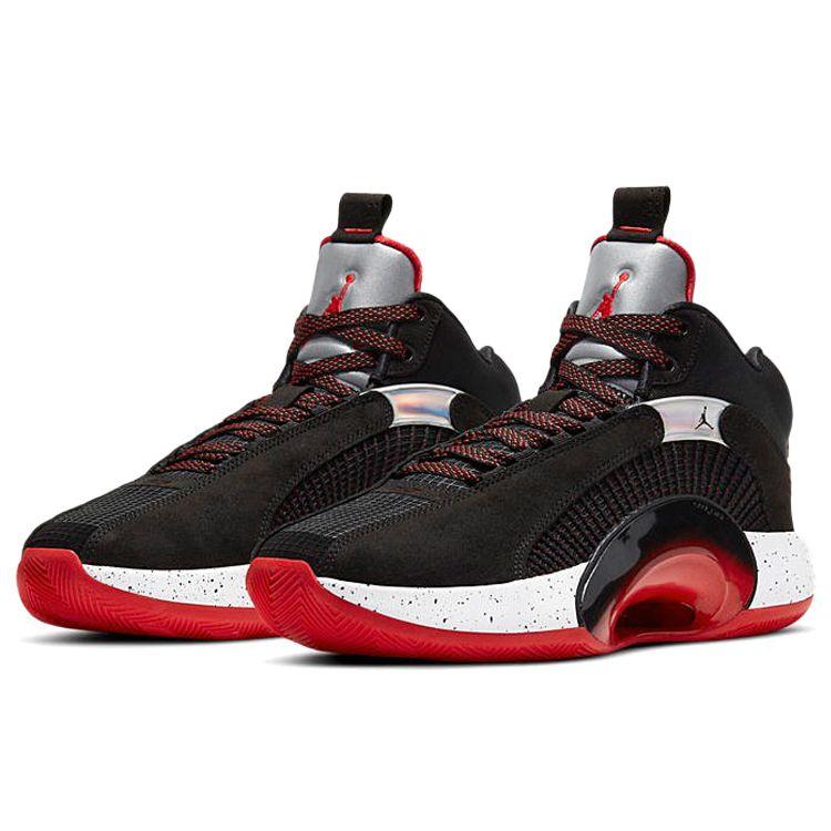 Мужские кроссовки Air Jordan 35 Bred черные огненно-красные со светоотражающим эффектом и серебром CQ4227-030