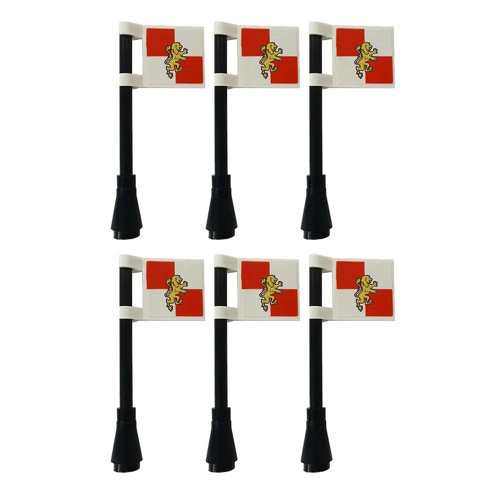 Флаг Строительный блок Средневековые города-государства Военная фигурка Флаг Оружие Древний Священная Римская империя Иерусалим Рыцарь Святого Лазаря Легион Игрушка