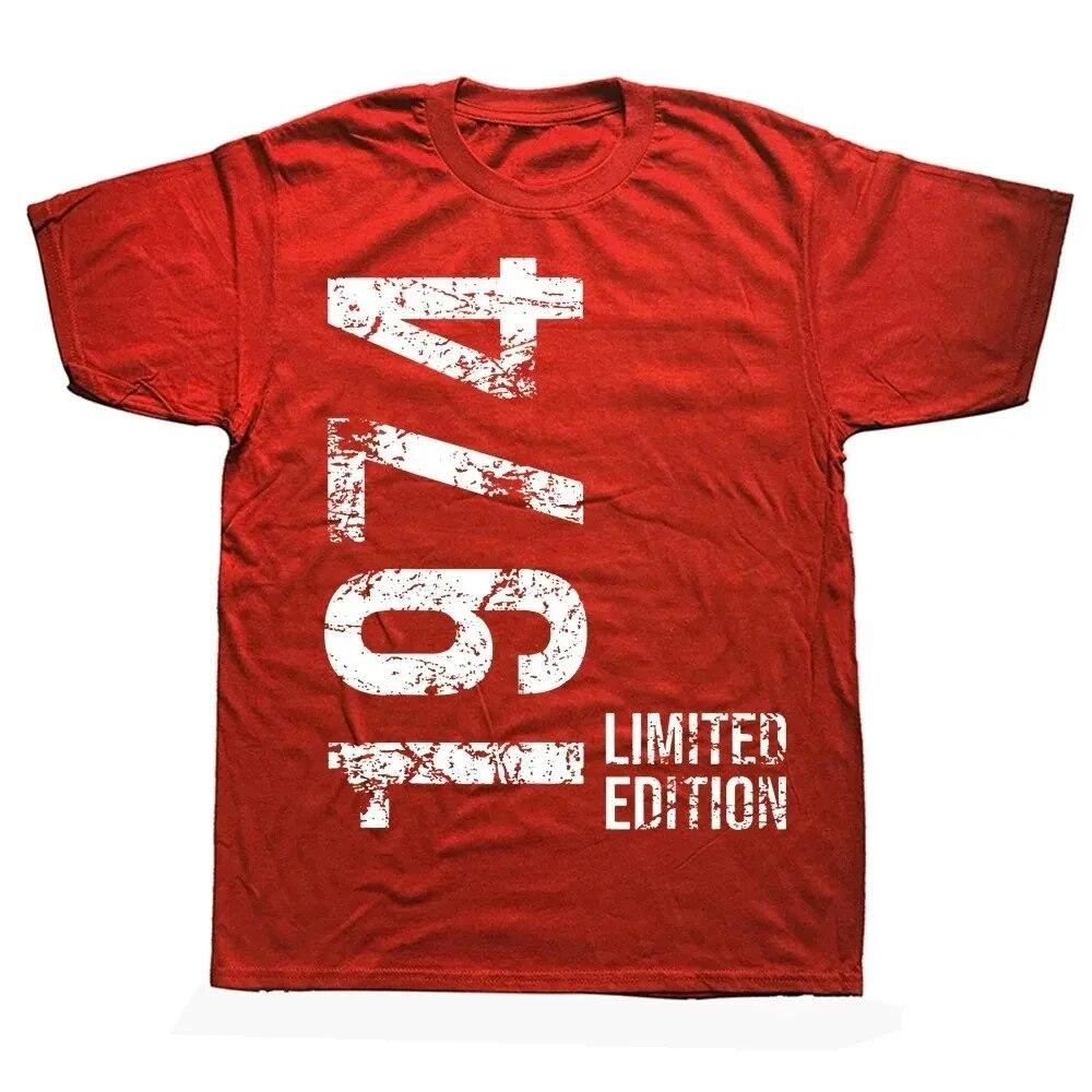 Unisex Women Birthday Anniversary T-shirts 1974 50th 50 Years Old Limited Edition Vintage Cotton T Shirt Gift Short Sleeve Tee Tops