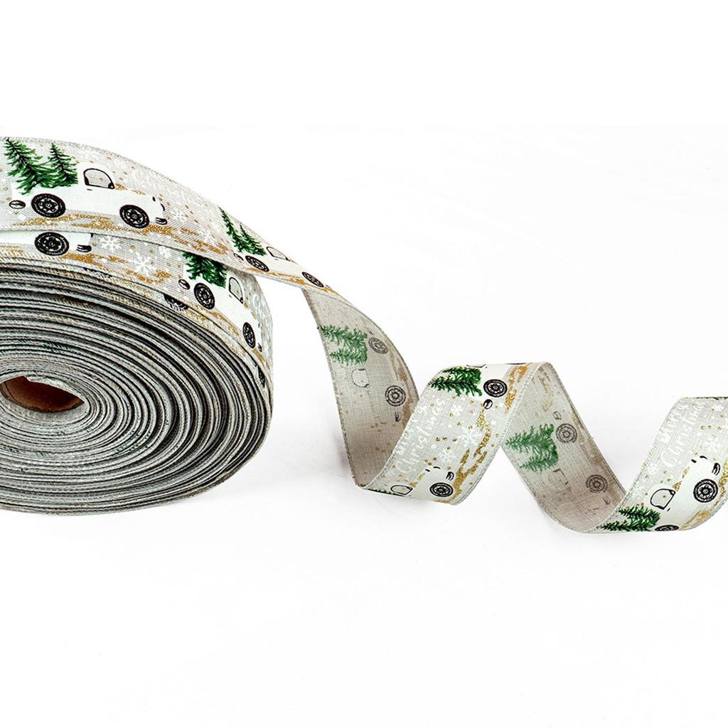 DIY Ribbon Excellent Festive Safe Christmas DIY Ribbon Xmas Tree Shiny Printed Decoration Ribbon Decoration Ribbon for Home