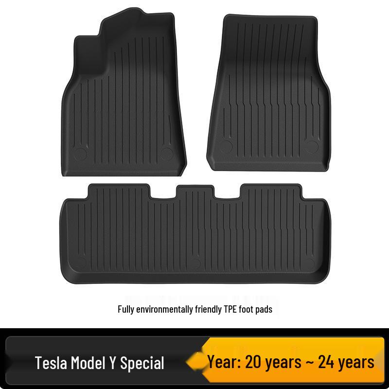 Коврики в передний и задний багажник и подпятник Tesla Model Y/3 из TPE