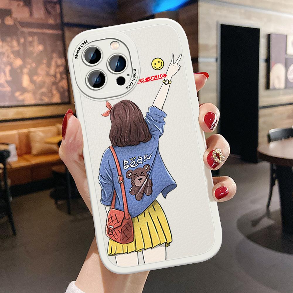 Тонкий мультяшный элегантный кожаный чехол для девочек из искусственной кожи, чехол для телефона для Huawei Honor Infinix iPhone Vivo