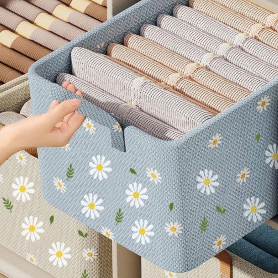 Yousheng Clothes Storage Box Classification with Handle Large Capacity Foldable Stoarge Wardrobe Drawer Organiser Trousers T-shirts Socks Storage Case