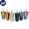 500ml Double Wall 304 Stainless Steel Coffee Bottle With Straw To Go Cold Beer Cup With Tumbler