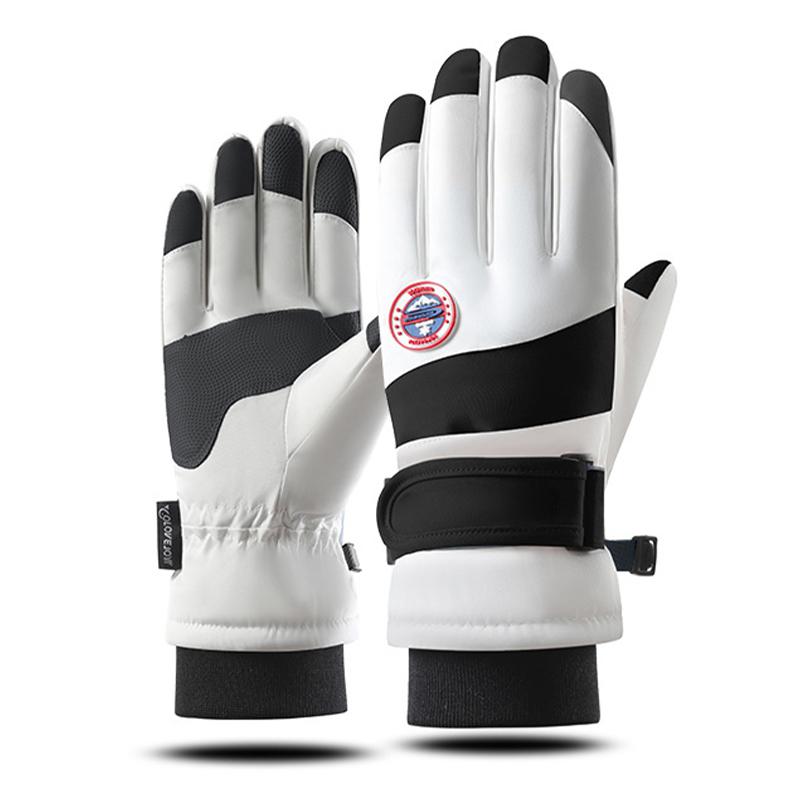 Лыжные перчатки Зимние бархатные Нескользящие водонепроницаемые утолщенные теплые перчатки для верховой езды на открытом воздухе с сенсорным экраном