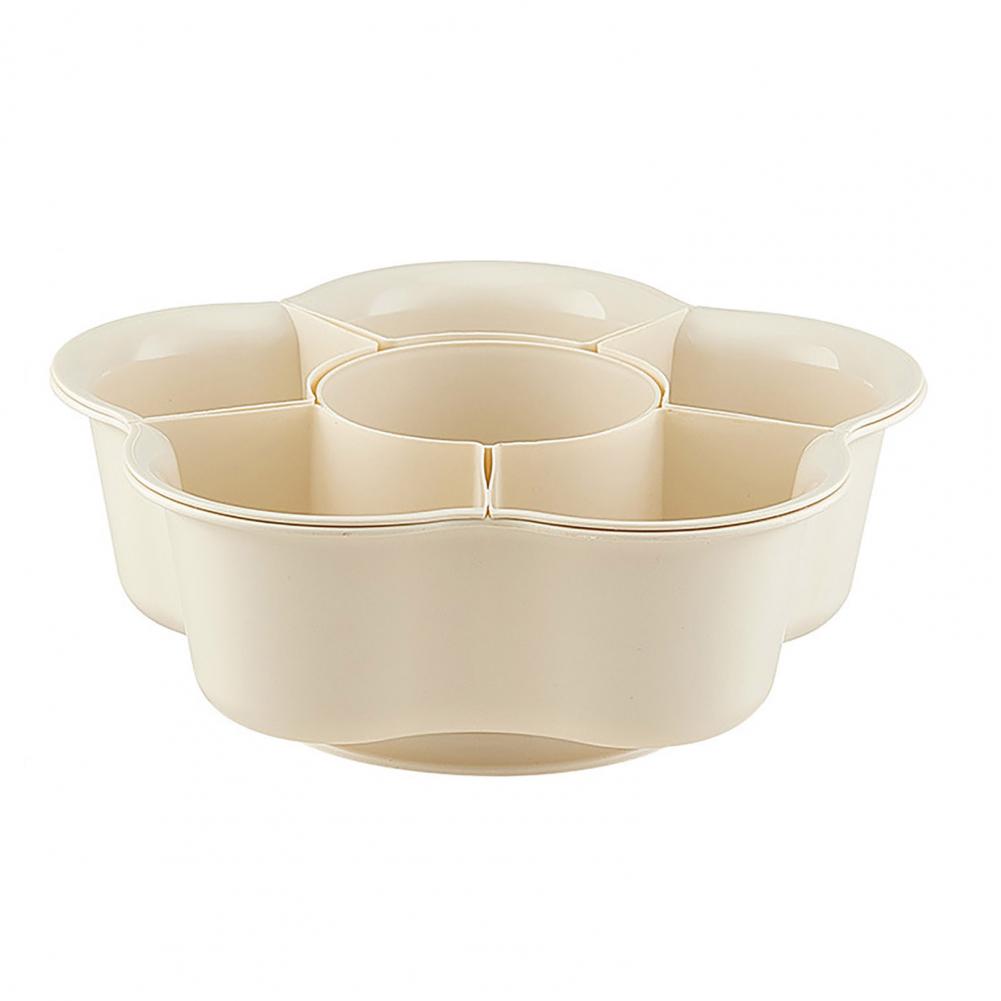 Hot Pot Dish Rotating 6-compartment Detachable Fruit Vegetable Plate for Hot Pot Side Dish Food Grade Kitchen Tool with Divided