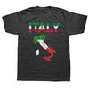 Смешная карта Италии и флаг Italia Графические футболки Футболка Мужская Женская Мода Повседневная Оверсайз 100% Хлопок Футболка Короткий Рукав