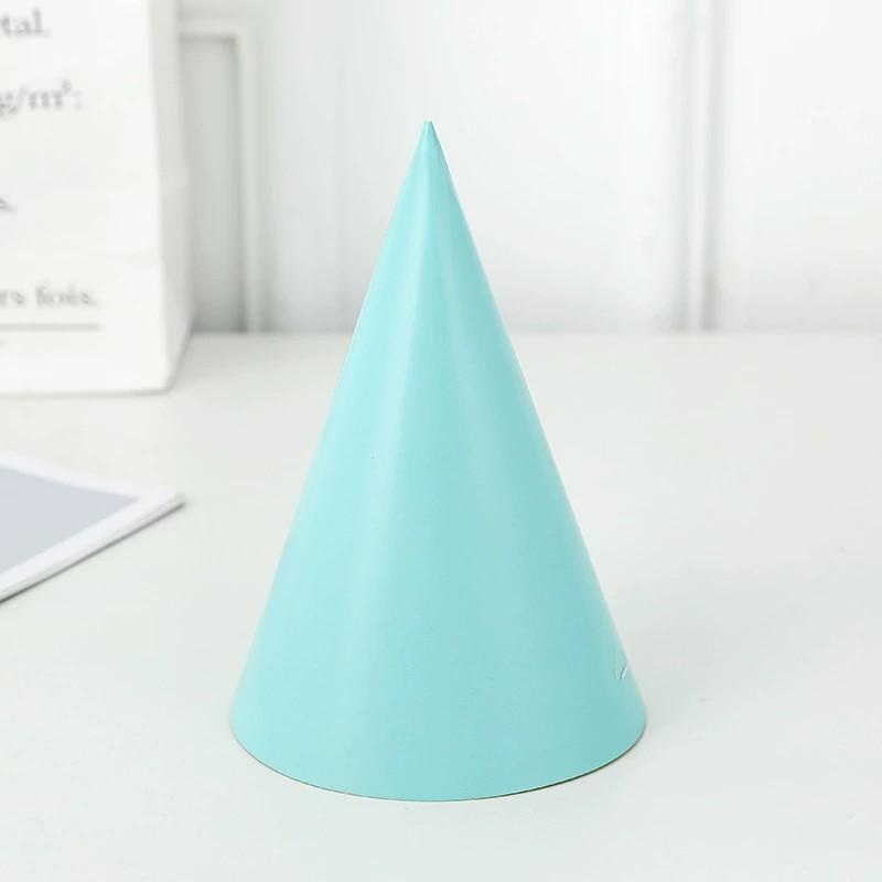 Детские шапки на день рождения, одноцветные праздничные костюмы, конические шляпы, однотонные треугольные шляпы