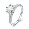 BAMOER High Quality 925 Sterling Silver Wedding Ring Princess Square CZ Finger Rings for Women