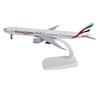 Игрушечные самолеты, масштаб 1/400, 20 см, самолет B777 Emirates Airways с шасси, металлическая модель самолета, детская игрушка-симулятор.