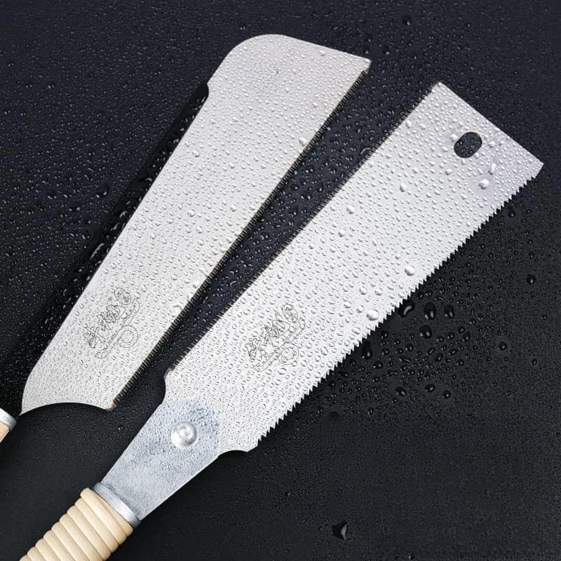 Японская двухсторонняя пила по дереву с ротанговой ручкой для поперечной резки и шиповых работ