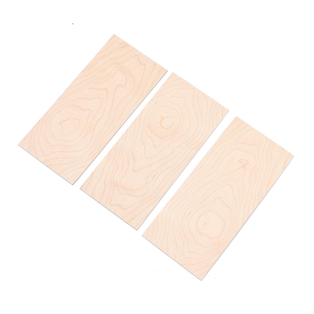 Muspor 3 Pcs Guitar Head Veneer Guitar Veneer Guitar Head Plate Neck Shims Maple Wooden Guitar Headplate DIY