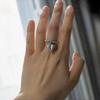 LATS Vintage Originality String of Beads Elastic Cord Heart Shape Shell Pendant Rings for Women Elegant Simulated Pearl Jewelry2
