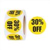 Круглые дисконтные наклейки диаметром 1 дюйм: Черный текст на цветных самоклеящихся этикетках для товаров со скидкой (25MM)