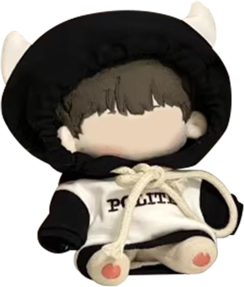 AXLUCE Plush Clothes - Stuffed Animal Clothes - 10-15cm Hoodie Doll (Black Hat, for 10-15cm Plush Toys)