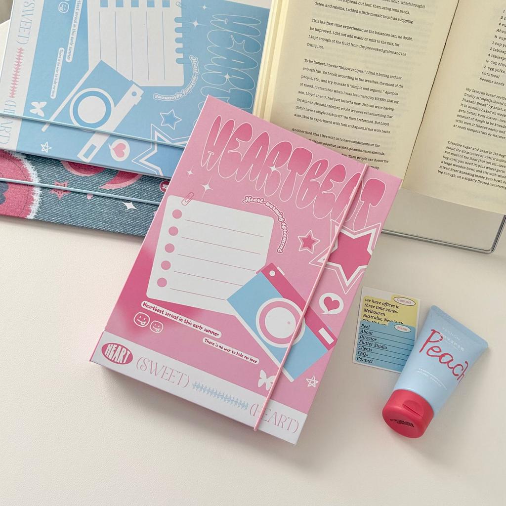 A5 Kpop Photocard Binders Collect Book Denim Hardcover Photo Cards Album Storage Student Notebook American Style Stationery