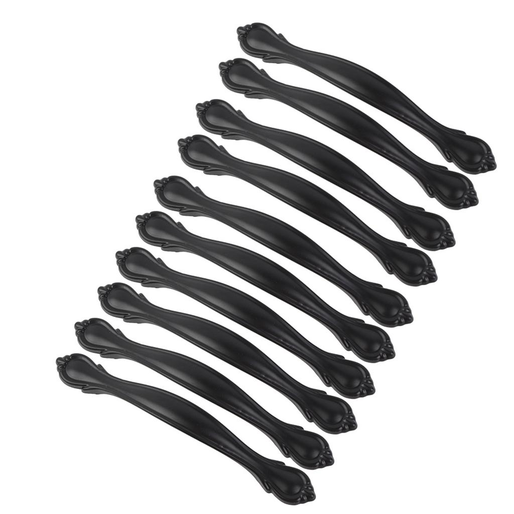 10 Sets Cabinet Handle Simple Style 96MM Door Pull Handles for Drawer Office Black