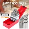 1mm - 13mm 38 Pcs HSS High Speed Steel Metric Drill Bit Set In Metal Case