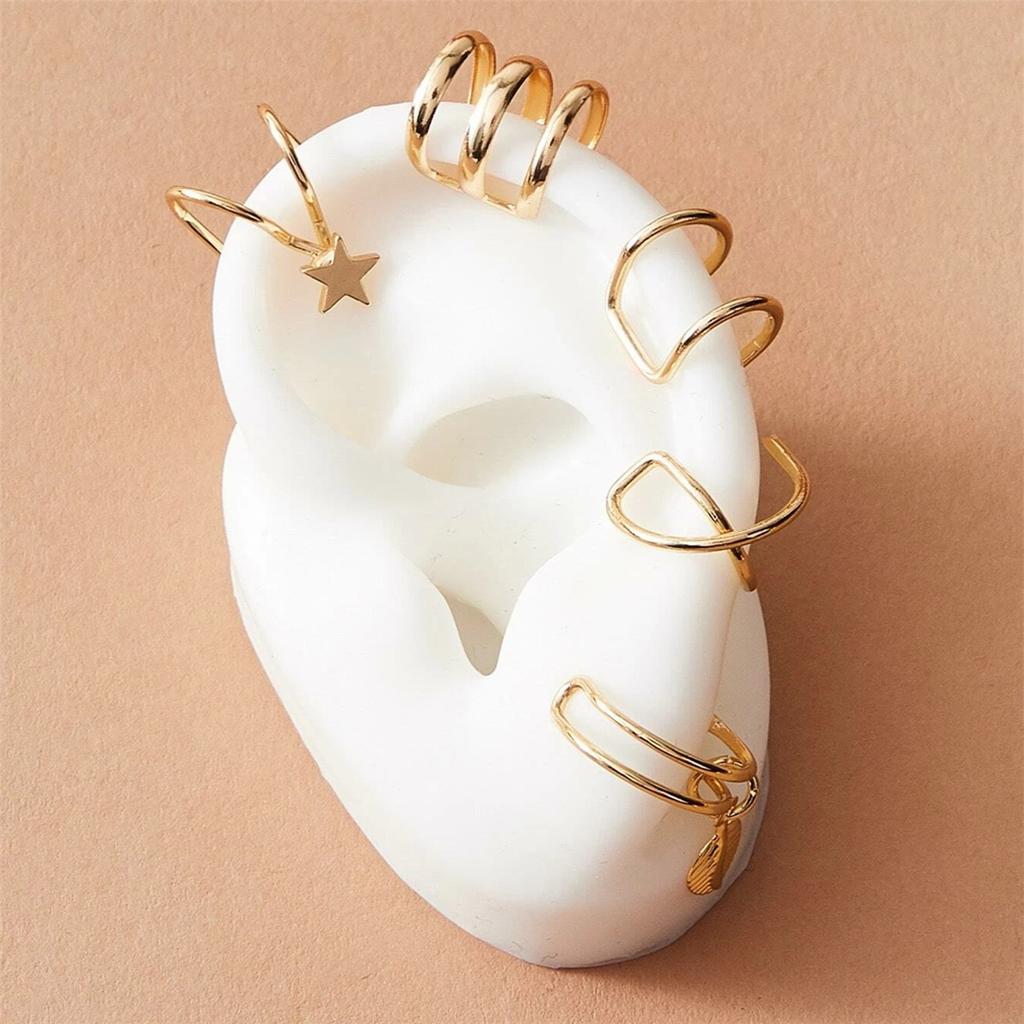 Набор из 5 клипс для ушей, креативный и персонализированный двойной С-образный хрящевой двухслойный гвоздик-клипса U-образной формы