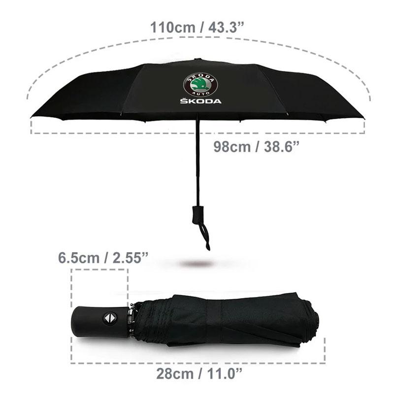 Car Fully Automatic Umbrella Thick UV Resistant Umbrella For Skoda octavia 3 2 superb 3 kodiaq Fabia Kamiq Karoq Car Accessories acq532