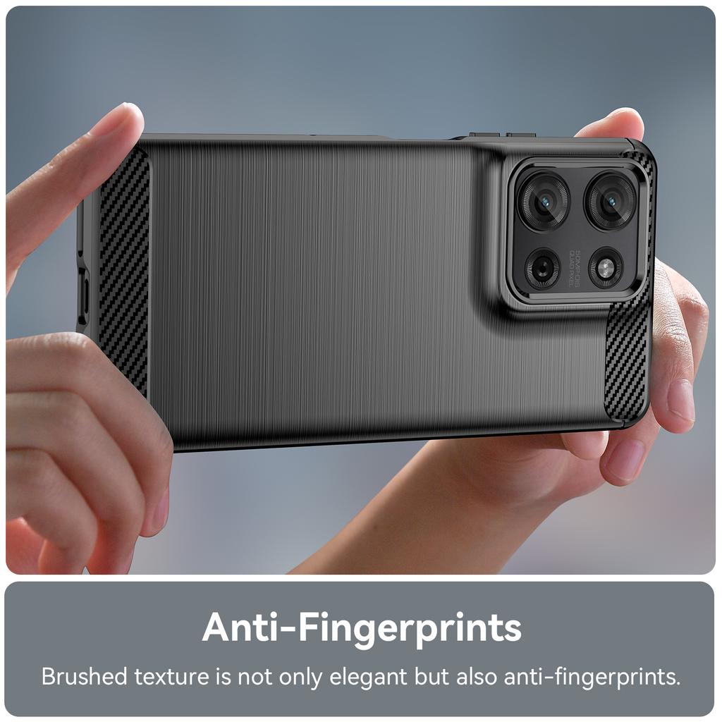 For Motorola Moto G75 5G Case Carbon Fiber Texture TPU Brushed Phone Cover
