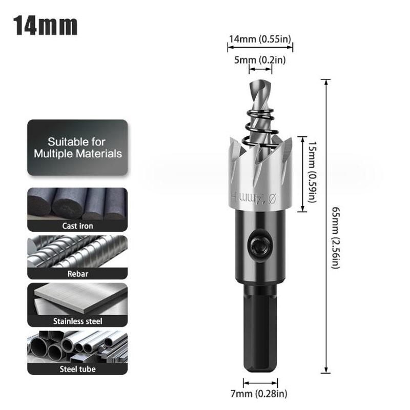 Сверло из быстрорежущей стали, кольцевая пила, биметаллический резак для алюминия, железа, нержавеющей стали, DIY резак по дереву, комплект кольцевой пилы из быстрорежущей стали