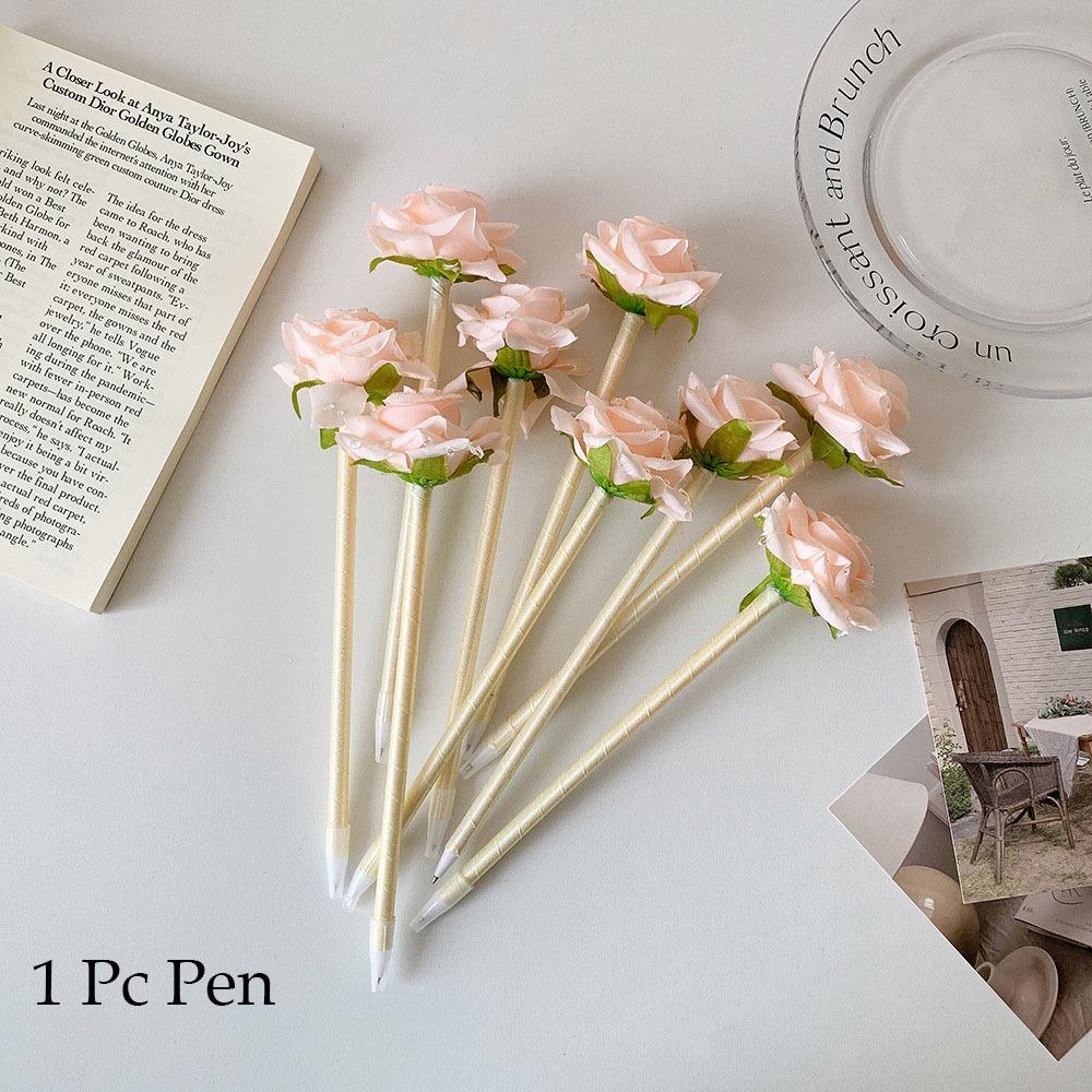 0,5 мм шариковая ручка с искусственным цветком, гелевая ручка с креативным дизайном и цветочным рисунком