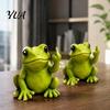 Festive Halloween Party Supplies Mini Monkey Figurine, Funny Resin Frog Statue with Middle Finger Gesture, Sarcastic Conversation Starter Desk