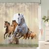 Высококачественные тканевые шторки для душа с рисунком лошадей, водонепроницаемые, с 3D-печатью, с изображением животных, для ванной комнаты, с 12 крючками, украшение для дома