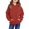 Children's Hoodie Boys And Girls Solid Color Long-sleeved Hooded Pocket Hoodie